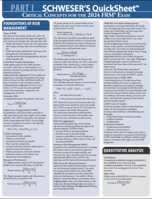 2024 FRM Part 1 Schweser Quicksheet