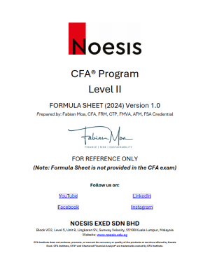 CFA 2024 Level 2 Noesis Formula Sheet