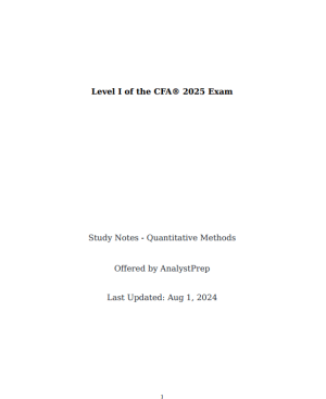 CFA 2025 AnalystPrep Level 1 Study Notes with Formula Sheet