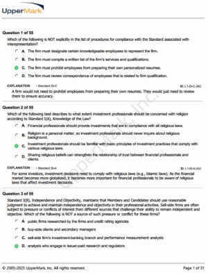 CAIA Uppermark 2025 Question Bank Level 1