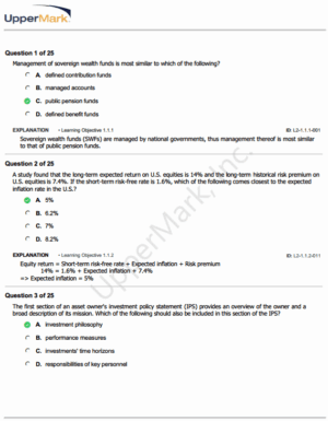 CAIA Uppermark 2025 Level 2 Qbank, Constructive Response and Essay Questions