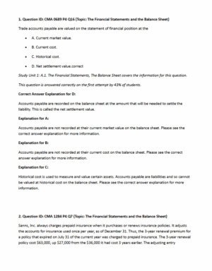 2025 CMA Part 1 Hock Question Bank