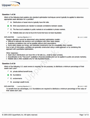 CAIA 2026 UpperMark Level 2 Question Bank, CRQ and Essay Questions