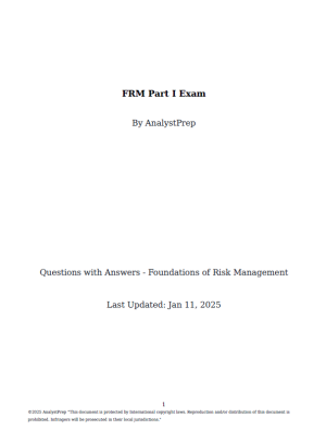 FRM 2025 AnalystPrep Part1 Study Notes with Formula Sheet