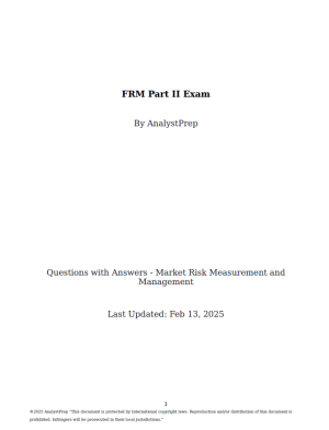 FRM 2025 AnalystPrep Part 2 Question Bank