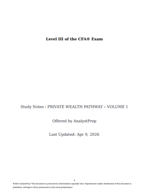CFA 2026 AnalystPrep Level 3 Study Notes Private Wealth Pathway